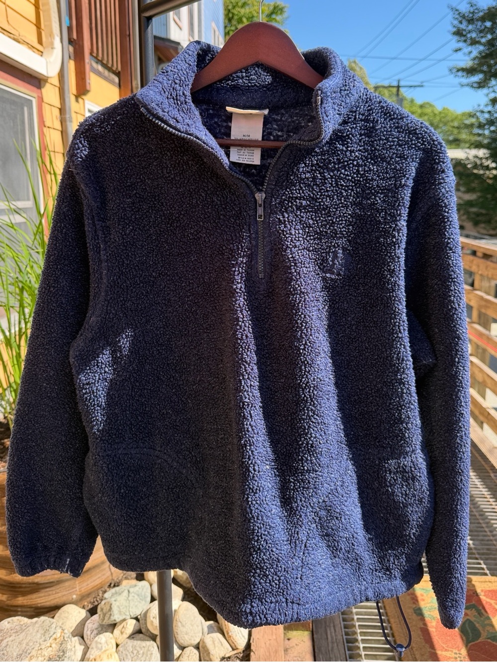 Northern Reflections Navy Sherpa Quarter Zip Pullover Medium